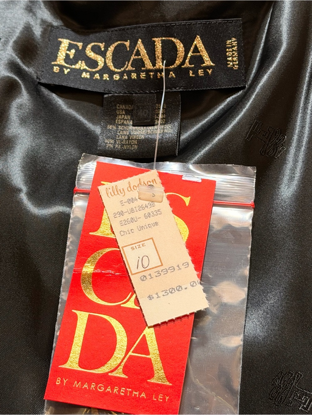 NWT VTG Escada Houndstooth Skirt Set West Germany Velvet Suit 10/12 Orig $1740 - Picture 4 of 4